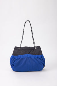 Mesh Overlay Rope Handle Tote - Black