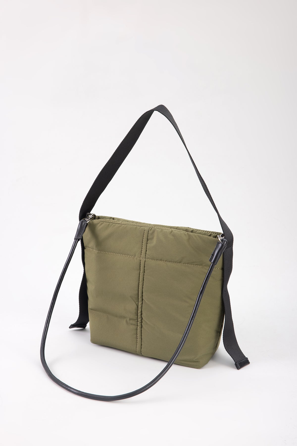 Padded Bucket Shoulder Bag - Army Green