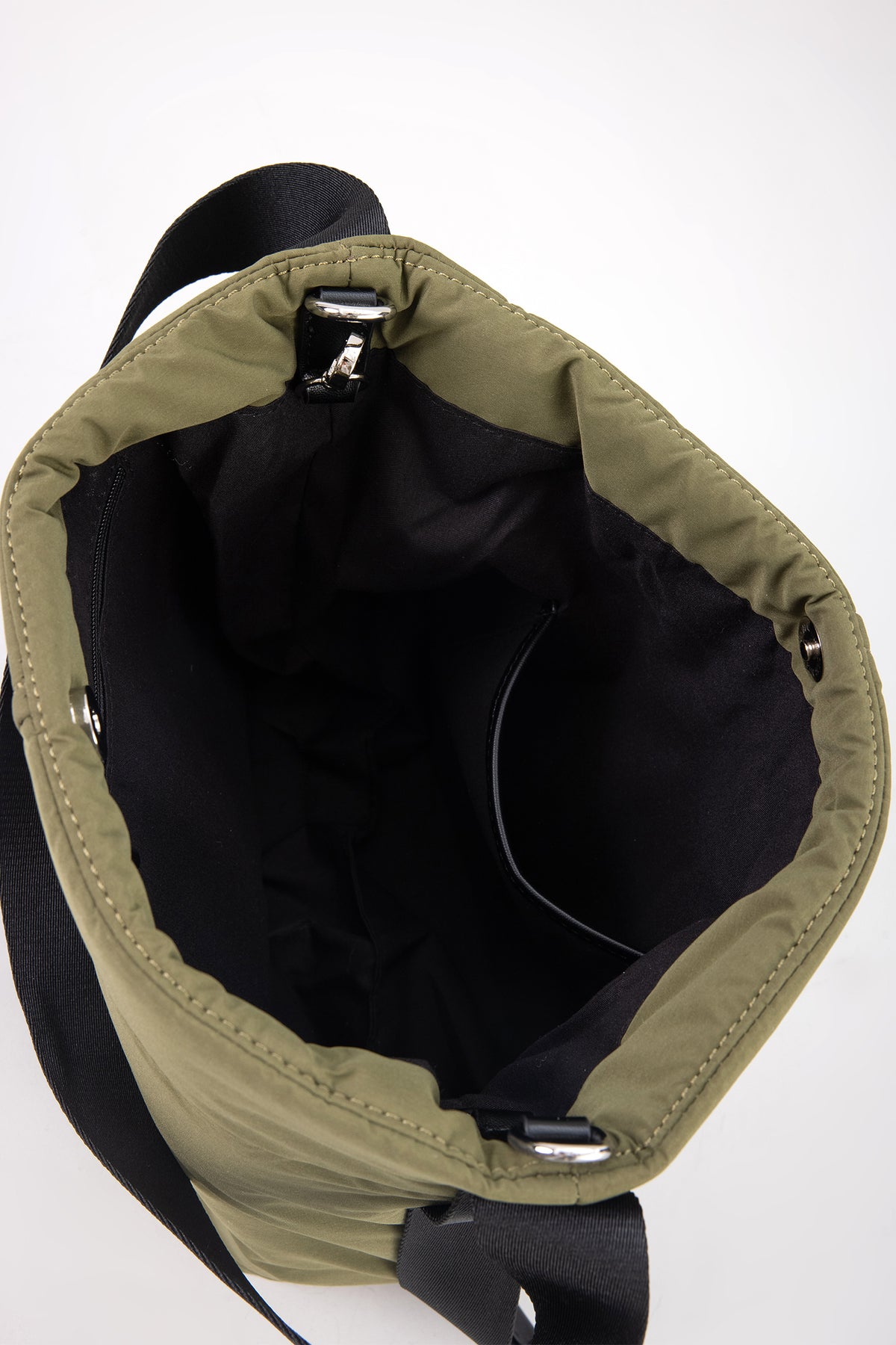 Padded Bucket Shoulder Bag - Army Green