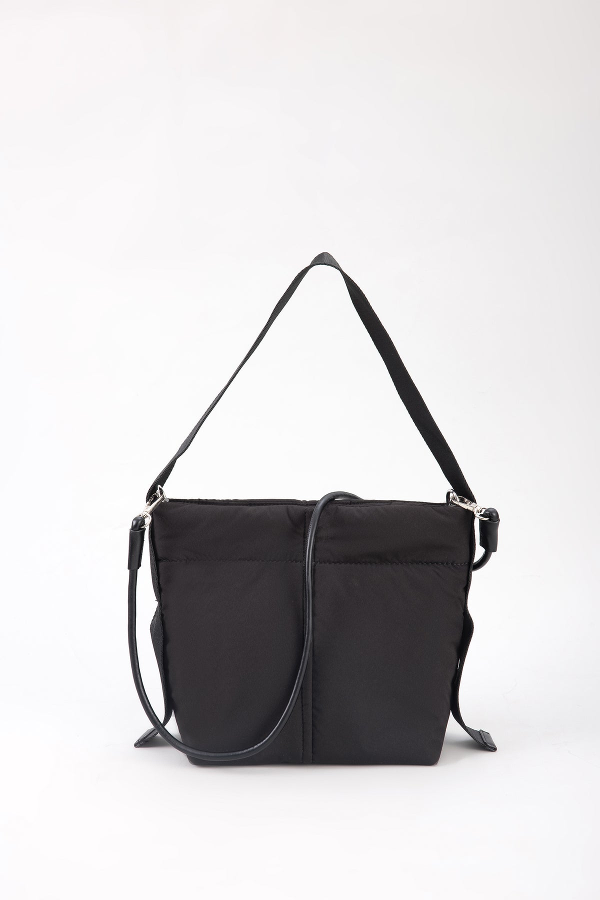 Padded Bucket Shoulder Bag - Black