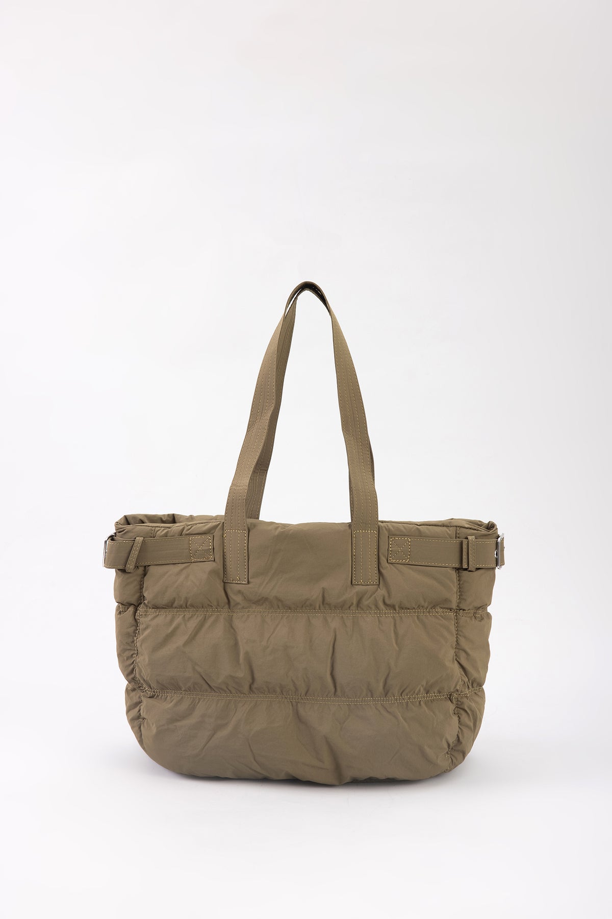 Padded Quilted Tote Bag - Army Green