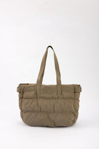 Padded Quilted Tote Bag - Army Green
