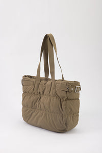 Padded Quilted Tote Bag - Army Green