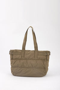 Padded Quilted Tote Bag - Army Green