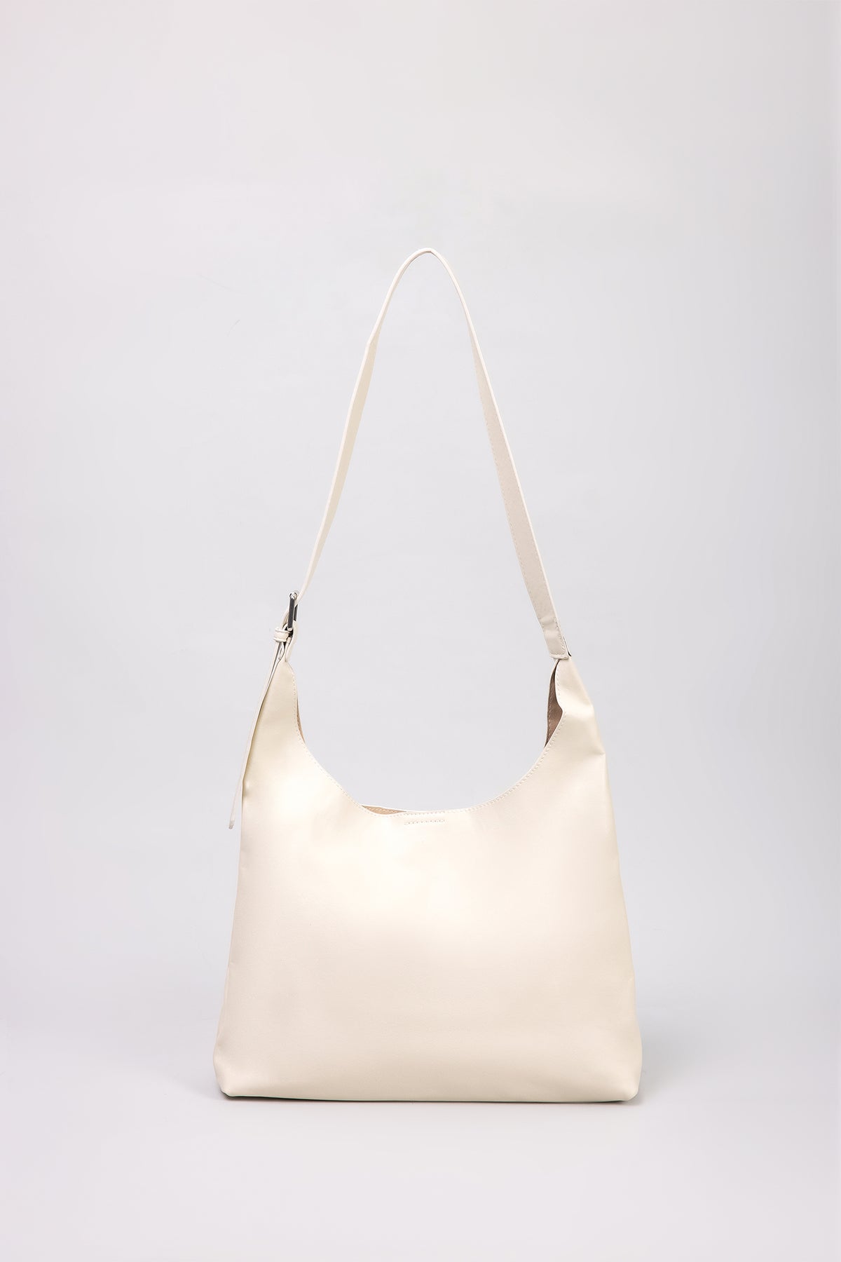 Slouchy Shoulder Bag with Pouch - Cream