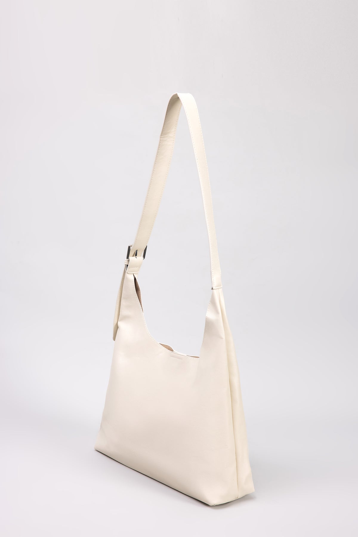Slouchy Shoulder Bag with Pouch - Cream