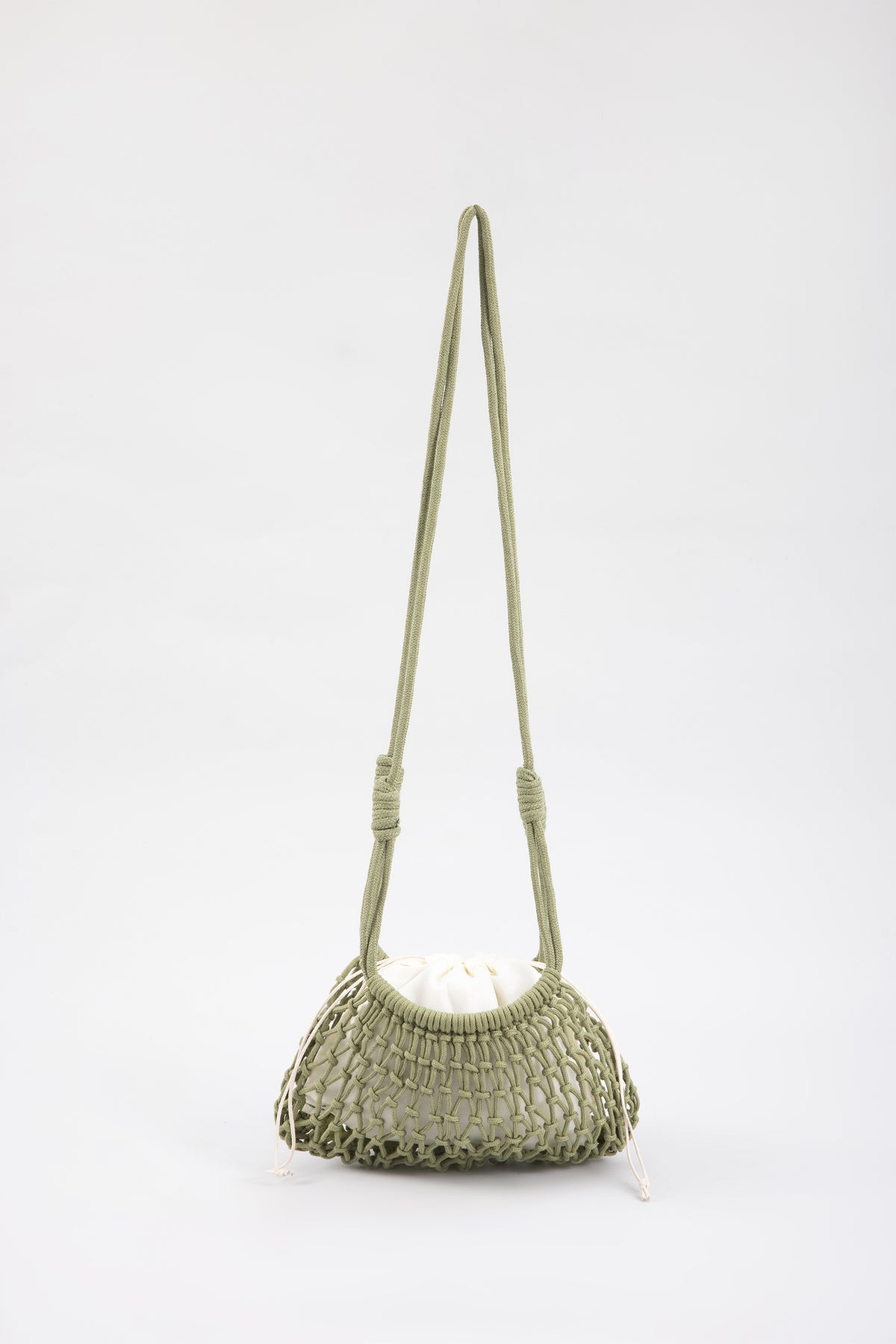 Crochet Net Shoulder Bag - Green