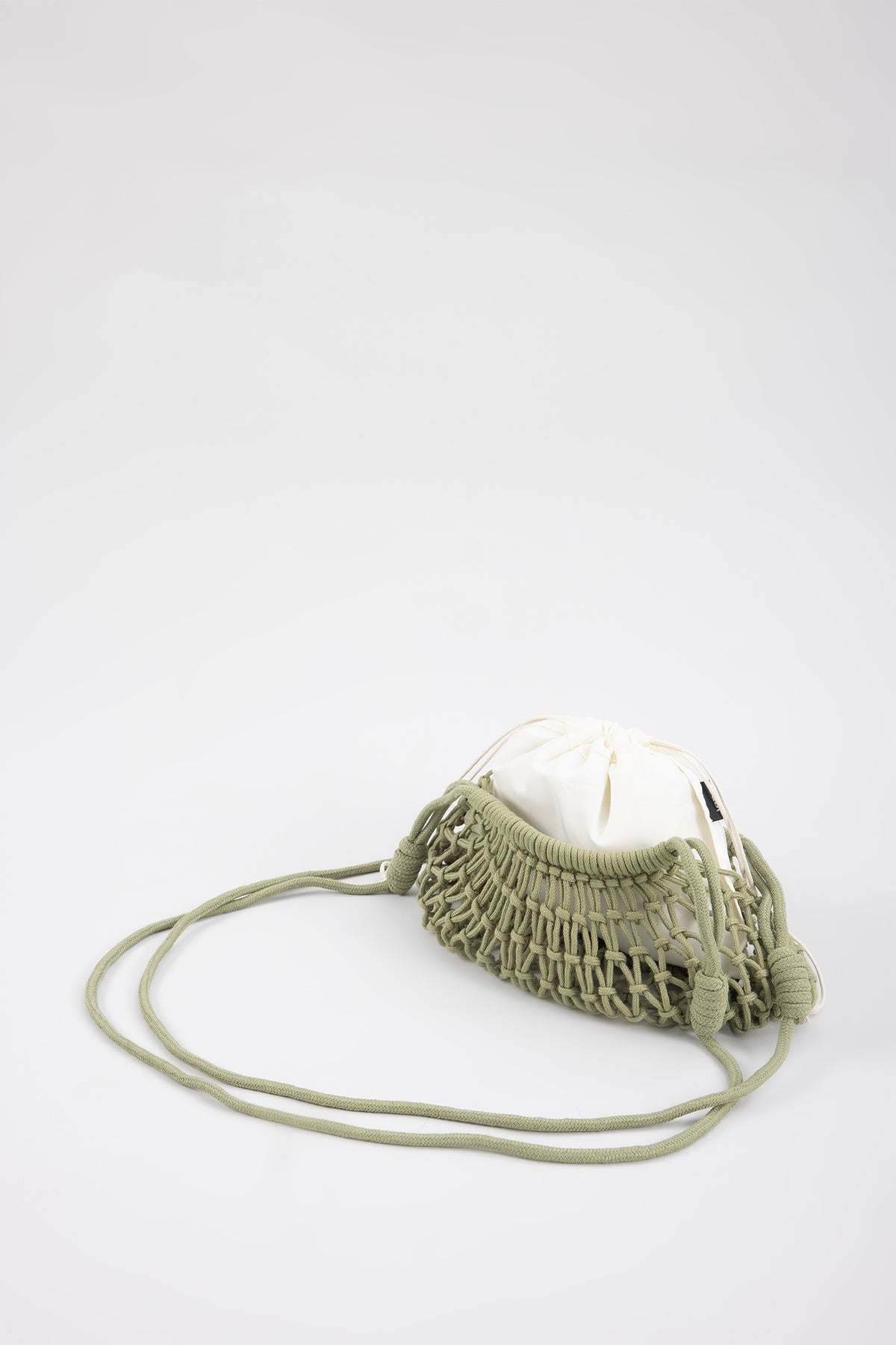 Crochet Net Shoulder Bag - Green