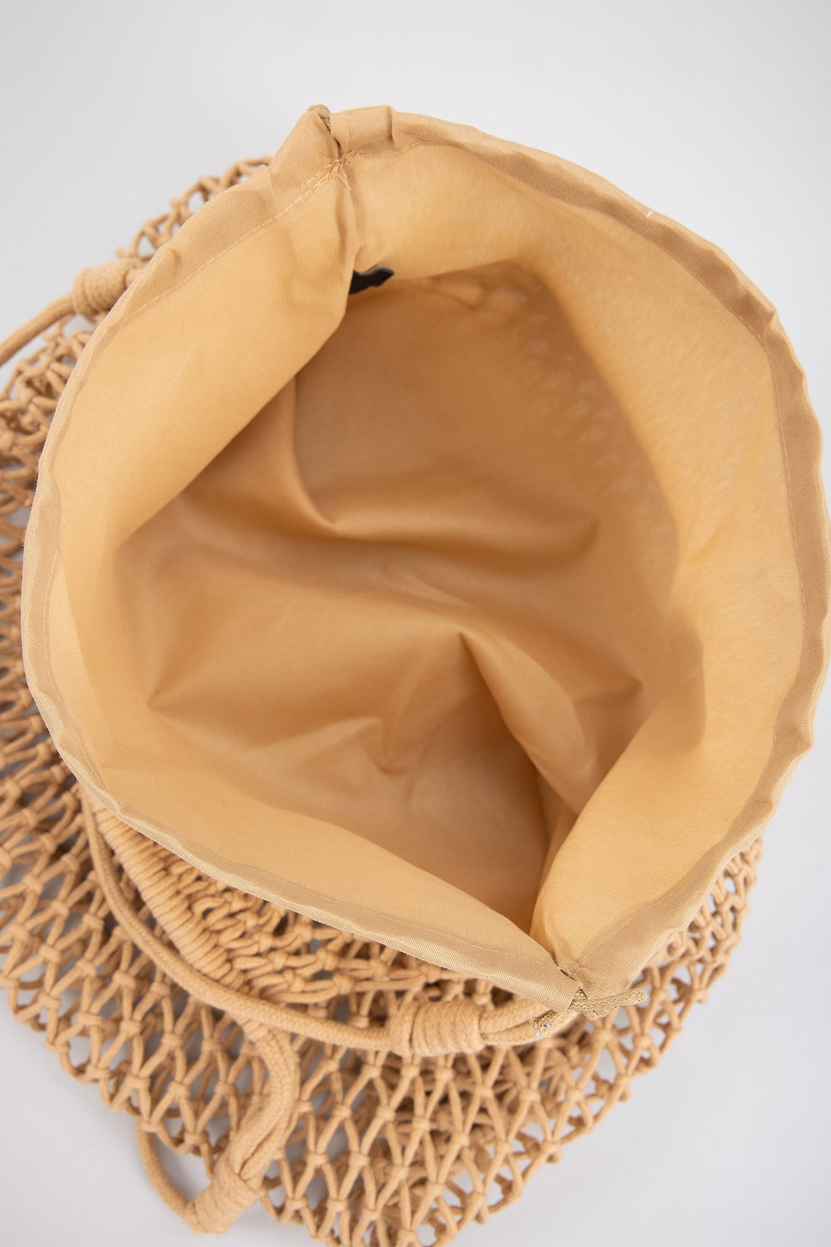 Open Net Bag with Pouch - Camel