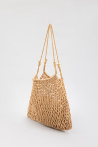 Open Net Bag with Pouch - Camel
