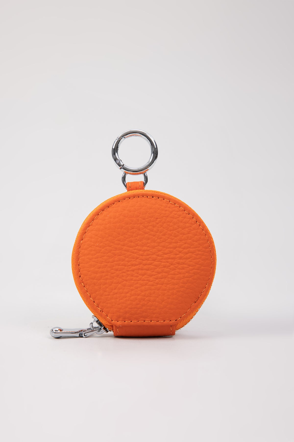 Mini Leather Coin Pouch - Orange