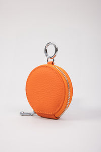 Mini Leather Coin Pouch - Orange