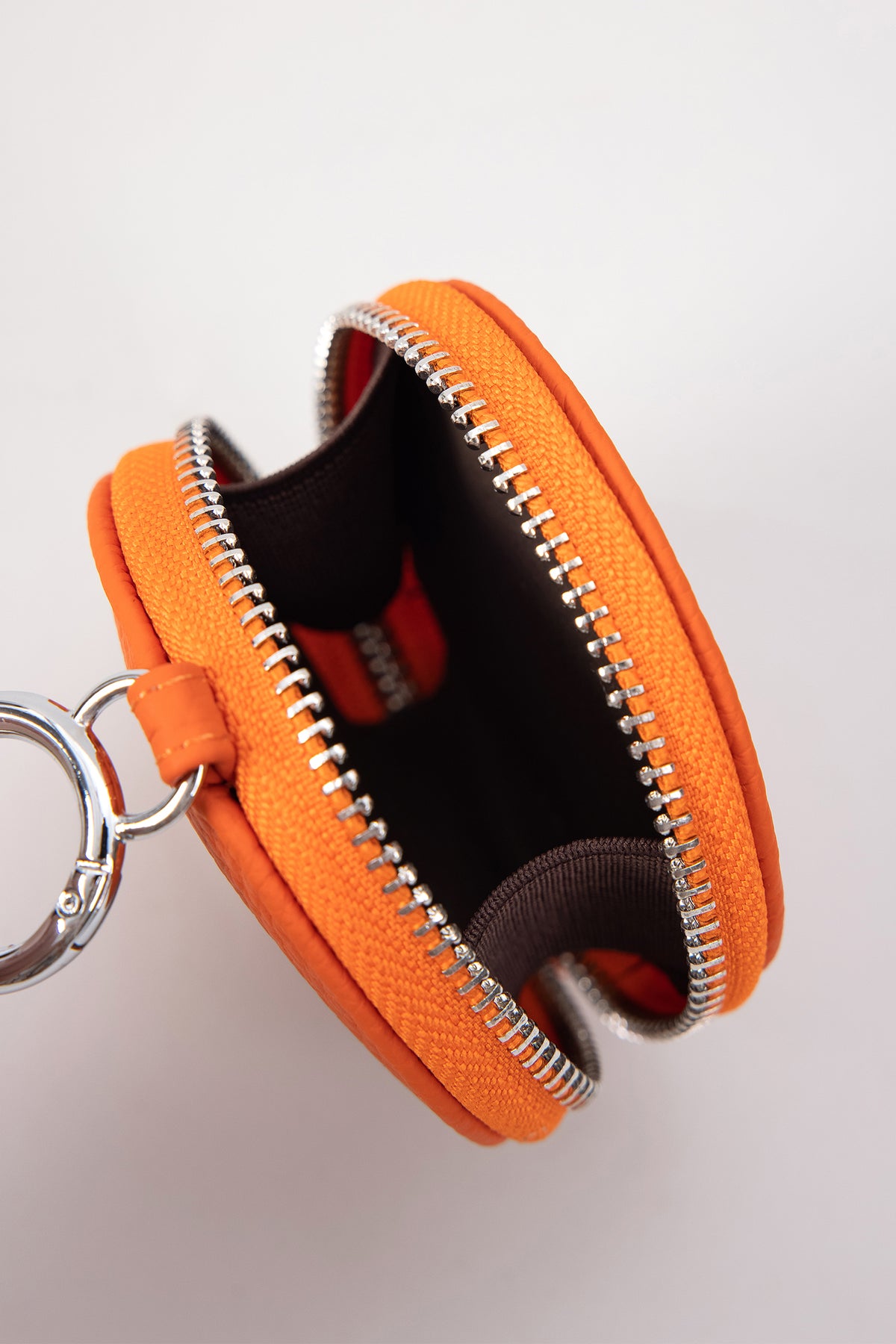Mini Leather Coin Pouch - Orange