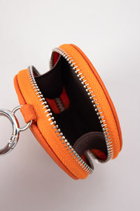 Mini Leather Coin Pouch - Orange