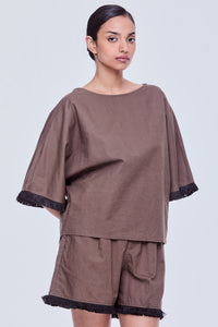 Fringe Trim Magyar Blouse