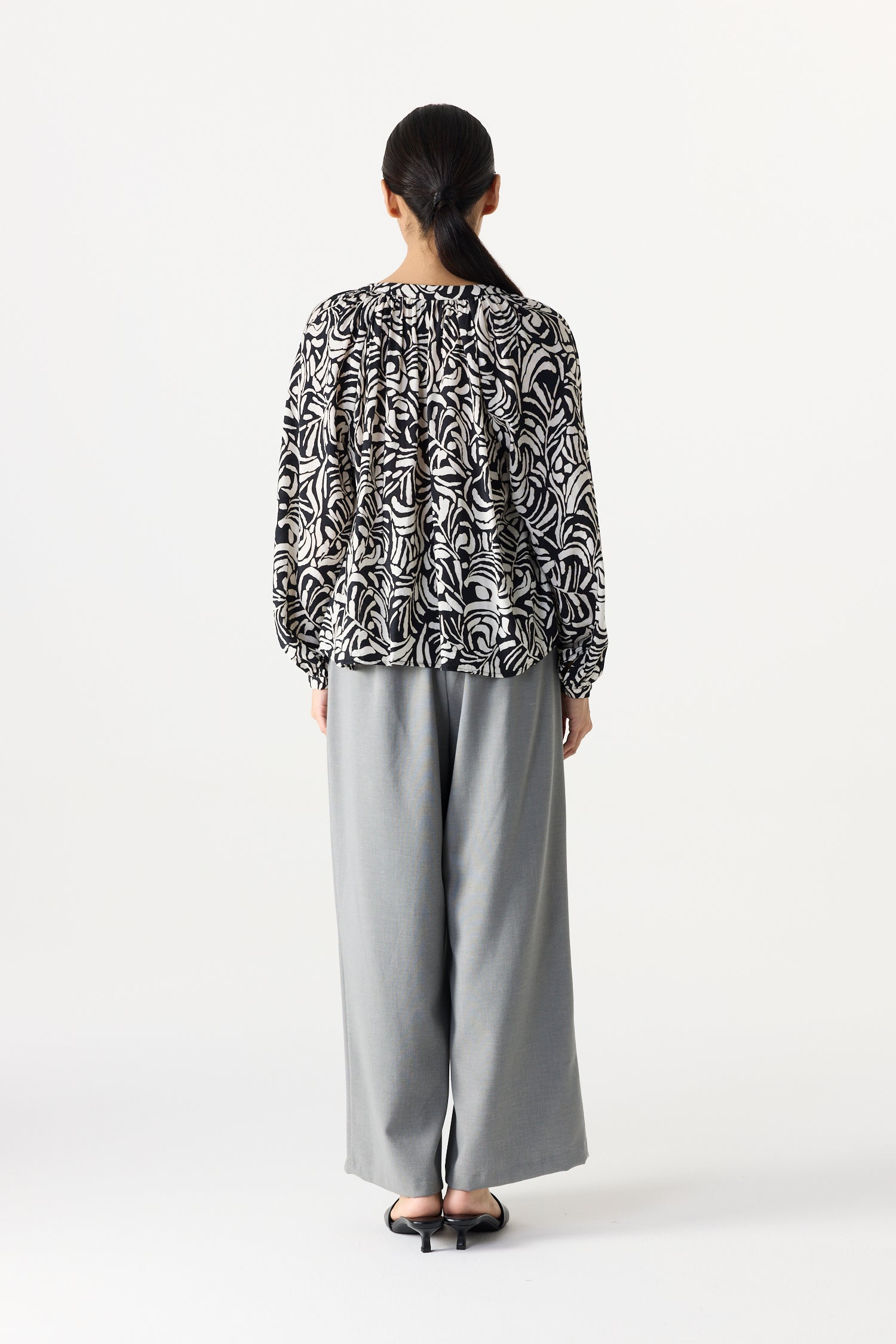 Printed Long Sleeve Blouse