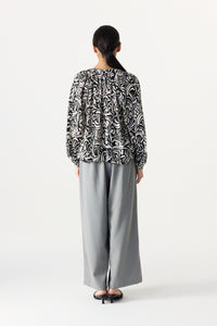 Printed Long Sleeve Blouse