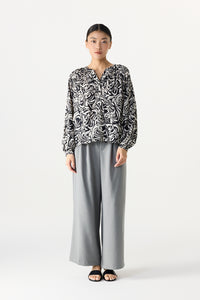 Printed Long Sleeve Blouse