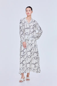 Printed V-Neck Blouse