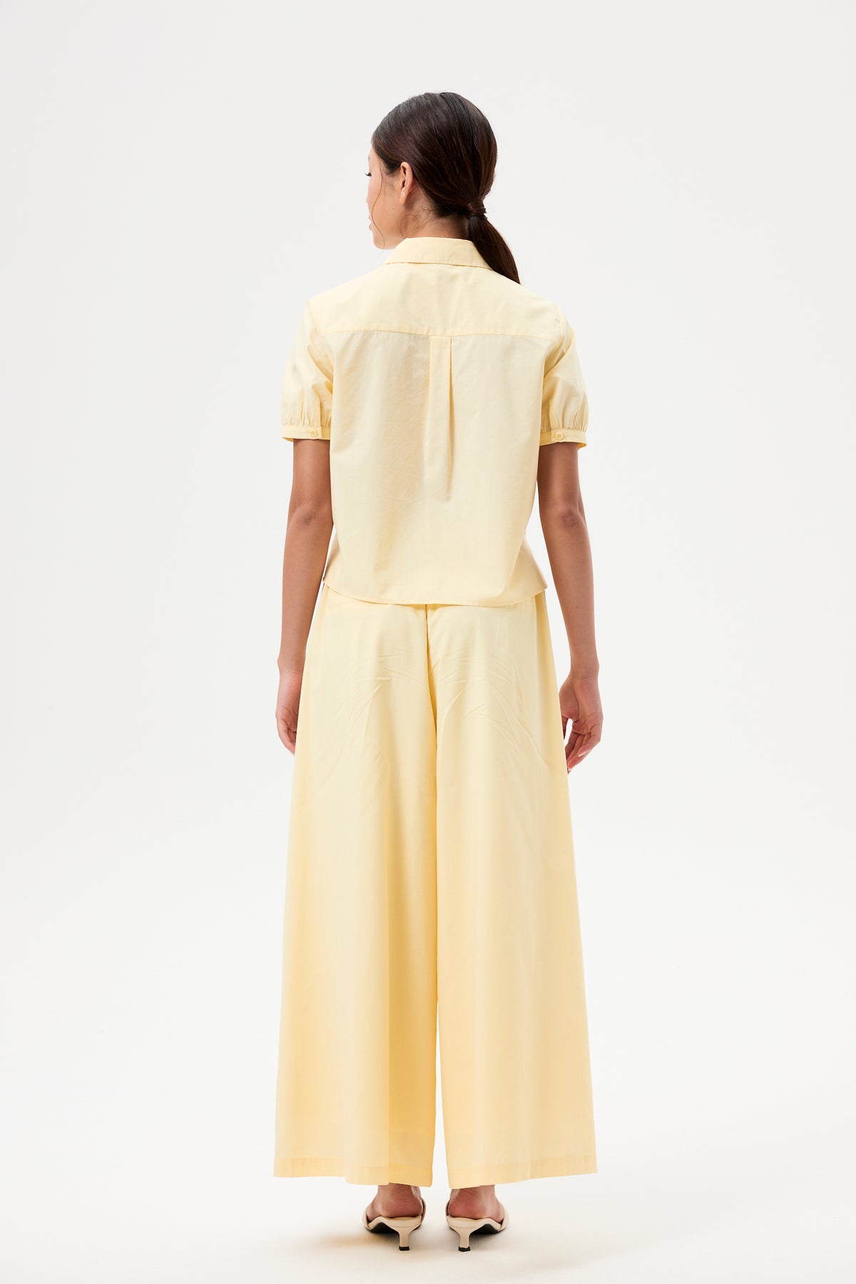 Lacing Collar Short Sleeve Shirt
