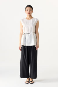 Self-Tie Cord Sleeveless Top