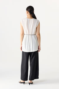 Self-Tie Cord Sleeveless Top