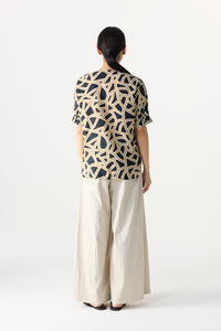 Printed V-Neck Blouse