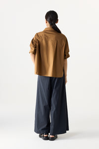 Half Placket Pocketed Blouse