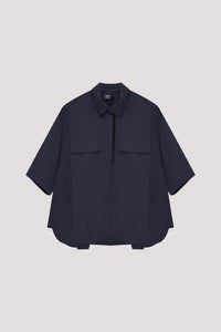 Half Placket Pocketed Blouse
