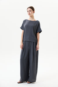 Paneled Drawstring Blouse
