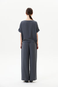Paneled Drawstring Blouse
