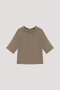 High Neck Paneled Blouse