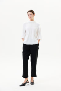 High Neck Paneled Blouse