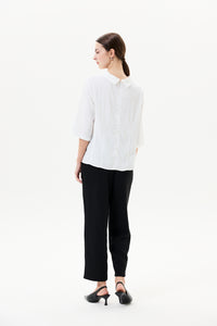 High Neck Paneled Blouse