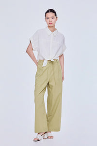 Self-Tie Crop Shirt