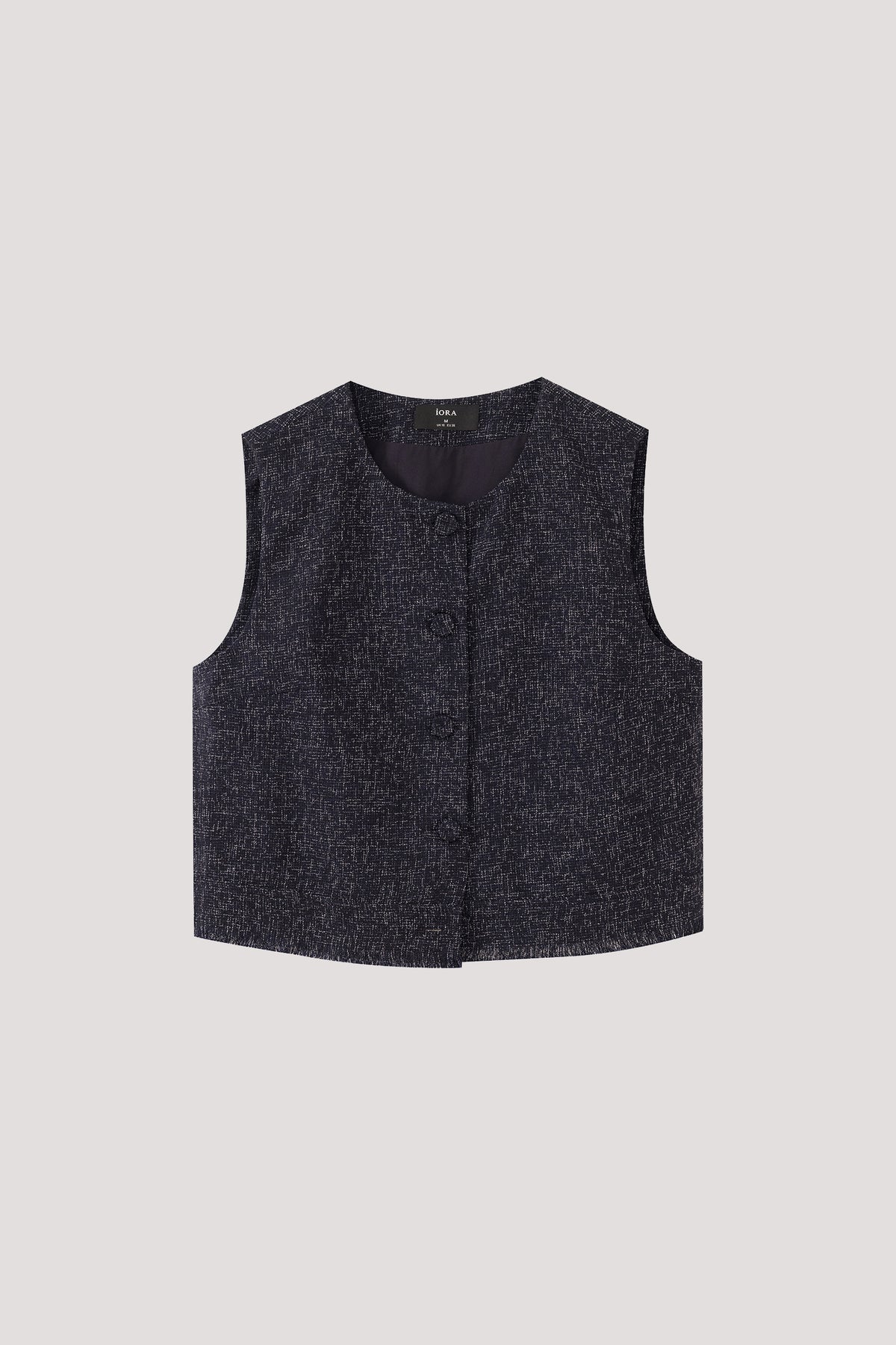 Button Down Tweed Crop Top