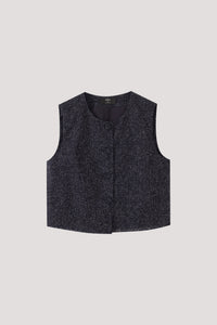 Button Down Tweed Crop Top