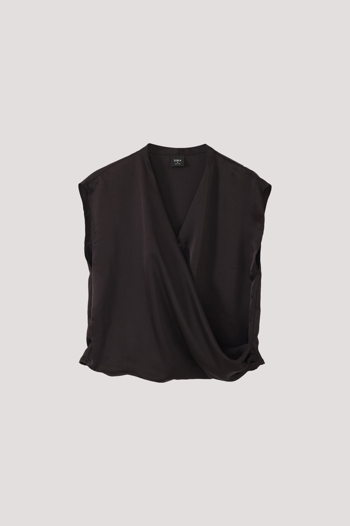 Crossover Draped Satin Top