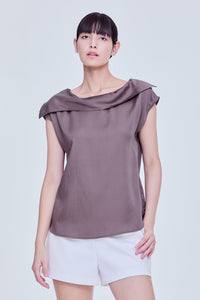 Draped Collar Blouse