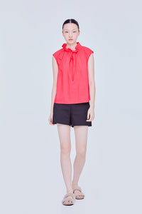 Ruffled Neck Sleeveless Blouse