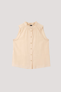 Frilled Collar Sleeveless Top