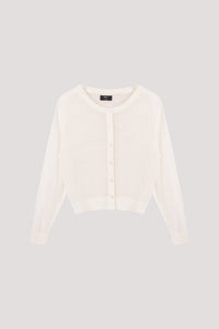 Open-Stitch Button Down Cardigan