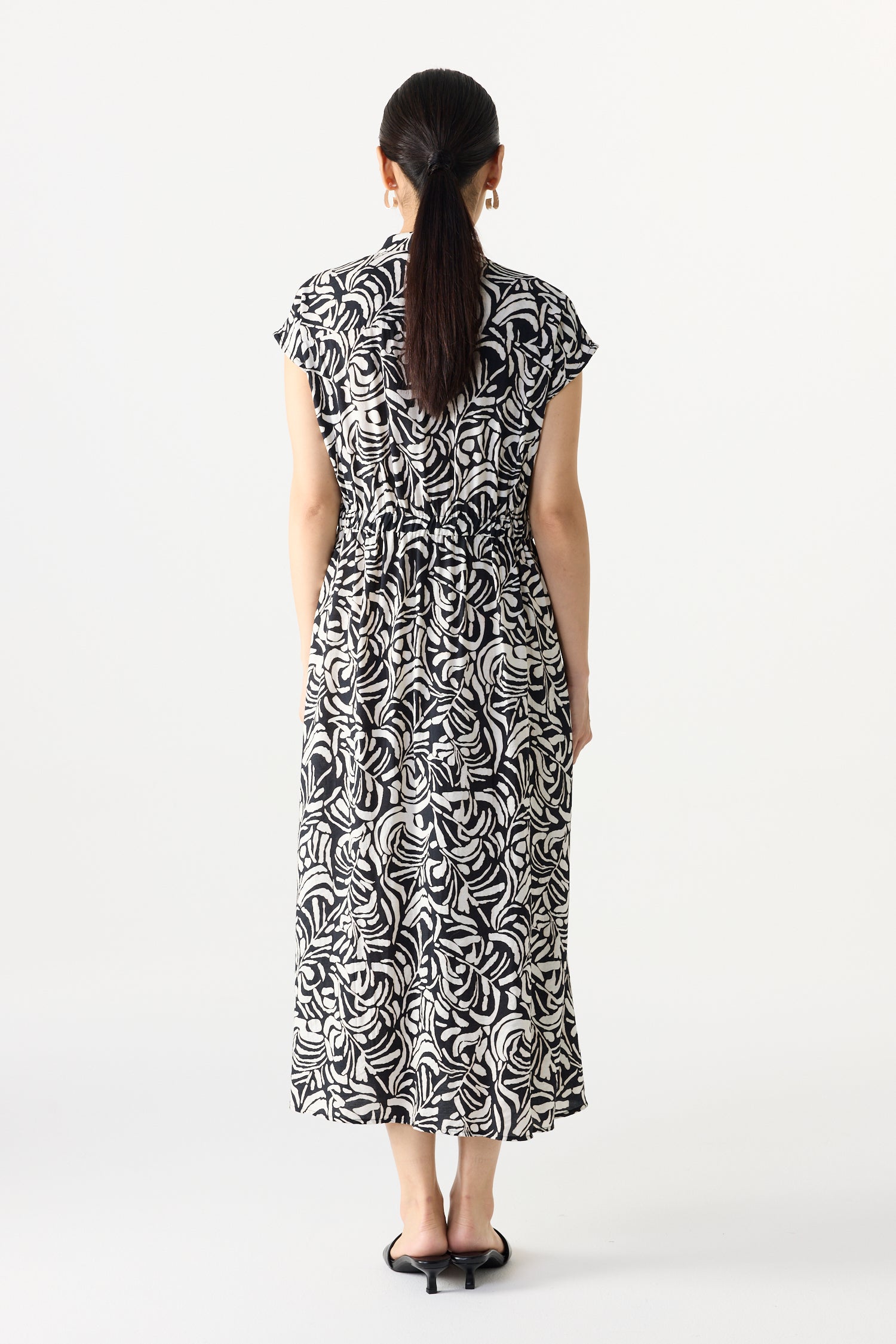 Printed Collared Magyar Dress