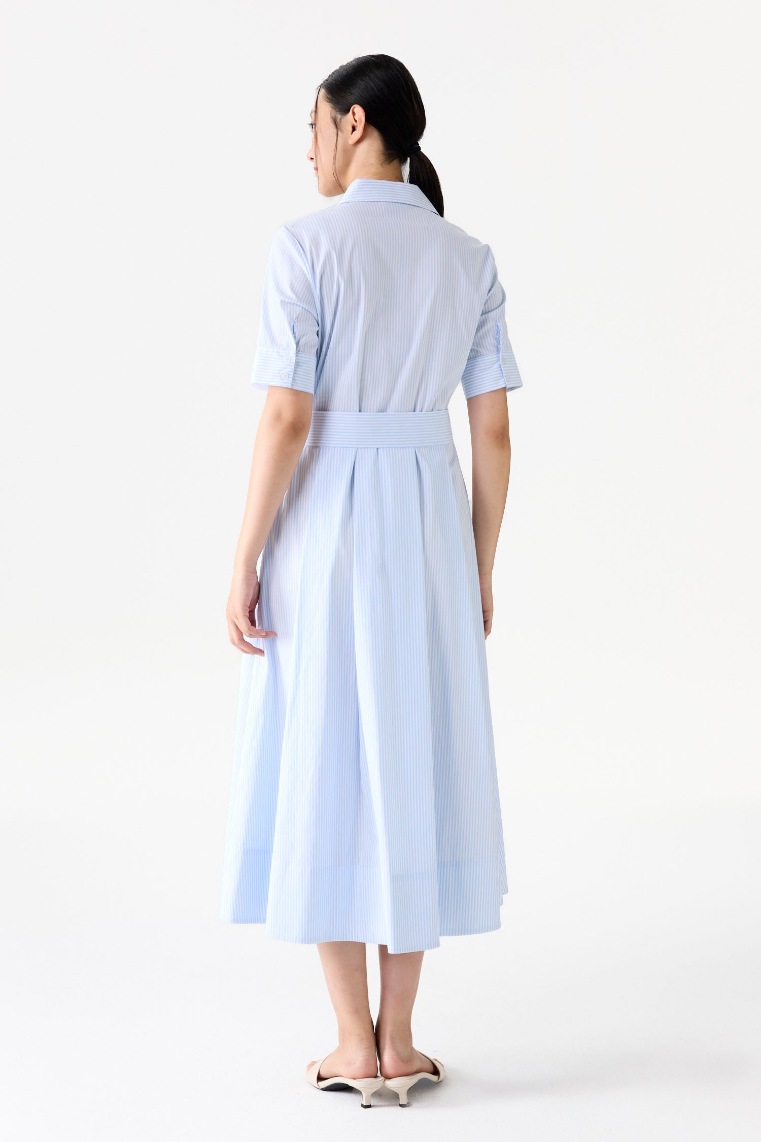 Utility Pleated Stripes Dress