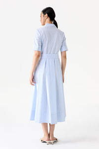 Utility Pleated Stripes Dress