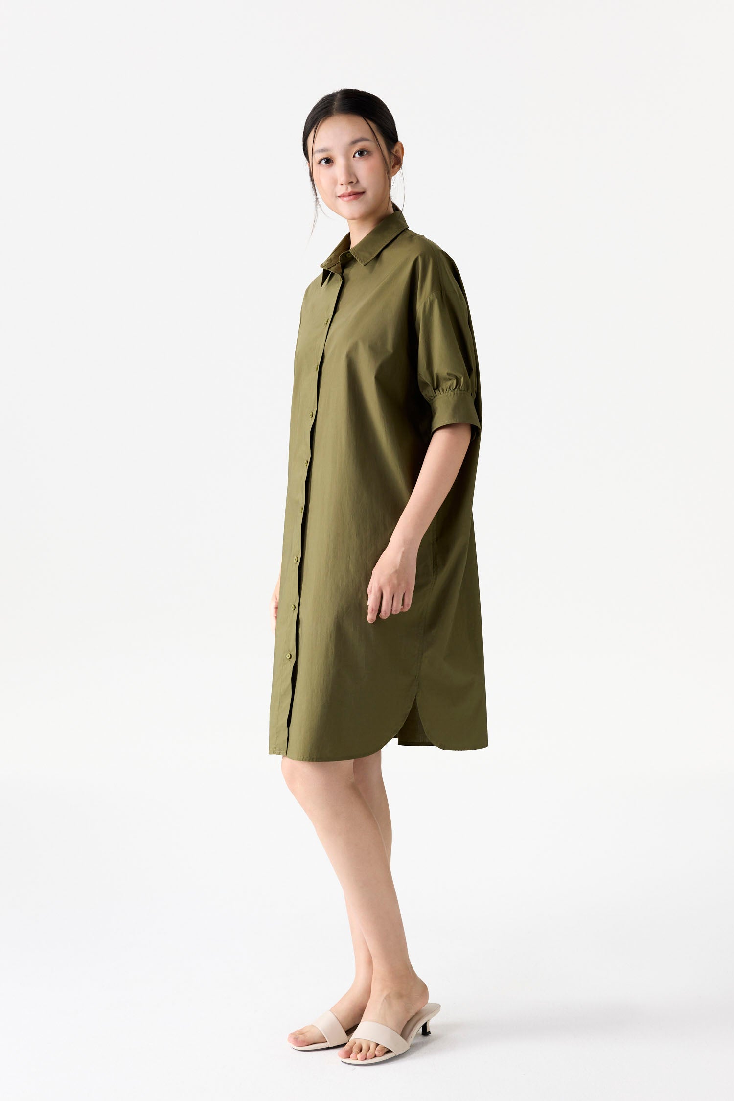 Relaxed Button-Down Shirt Dress
