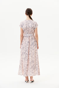 Printed Magyar Midi Dress
