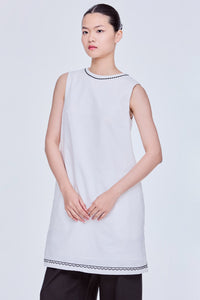Embroidery Sleeveless Mini Dress