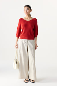 V-Neck Raglan Knit