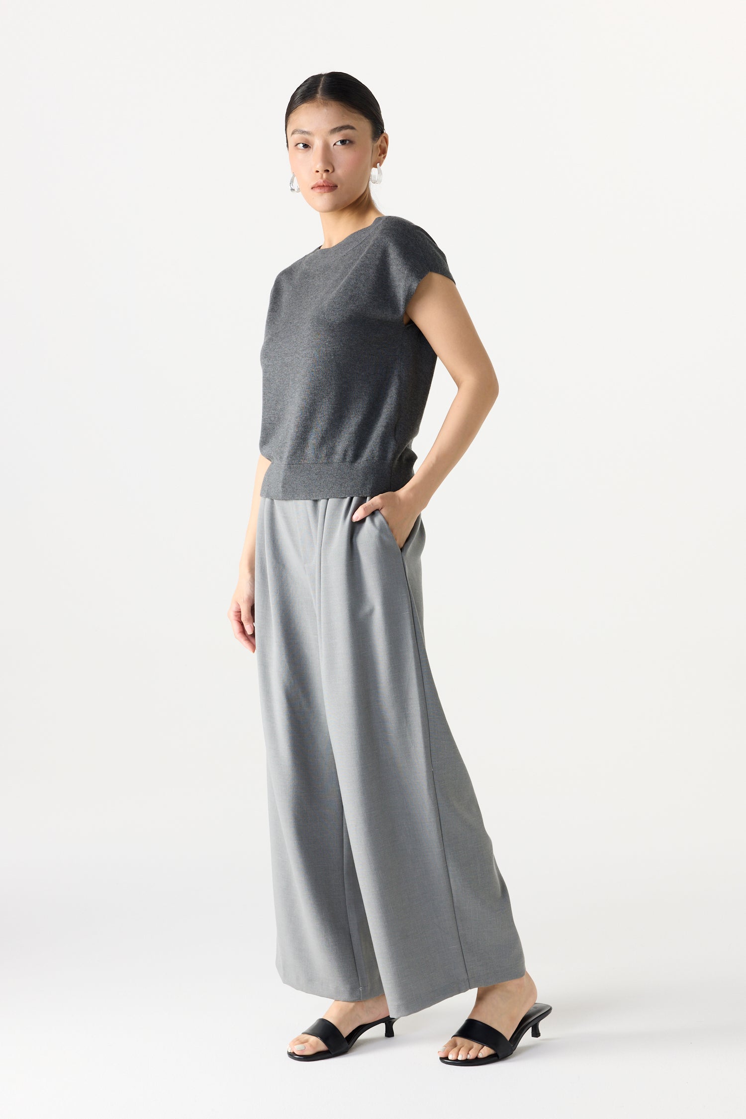 Ribbed Trim Knit Top